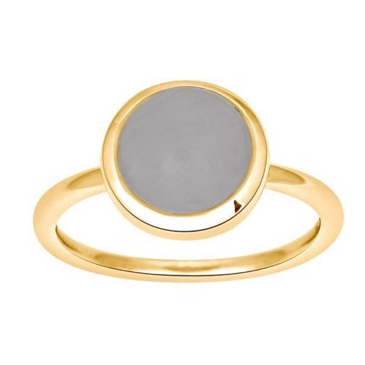 Nordahl Jewellery SWEETS52 ring i forgyldt sølv med grå månesten (Ø10 mm)